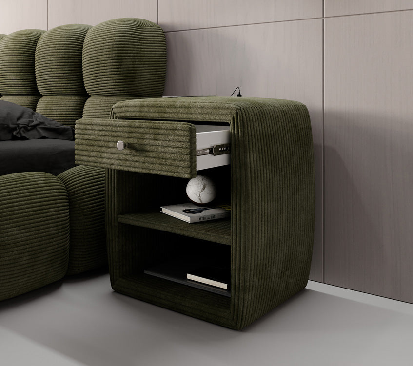 Designer bedside table Lilly with USB connection in cord
