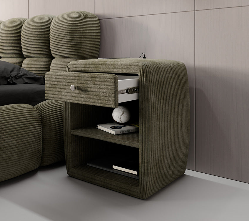 Designer bedside table Lilly with USB connection in cord