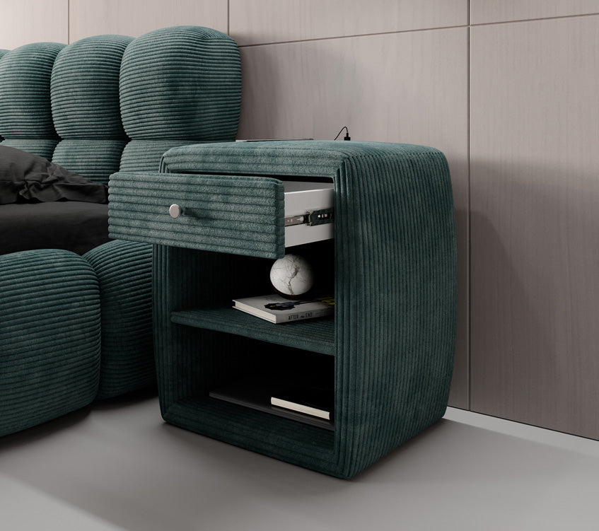 Designer bedside table Lilly with USB connection in cord