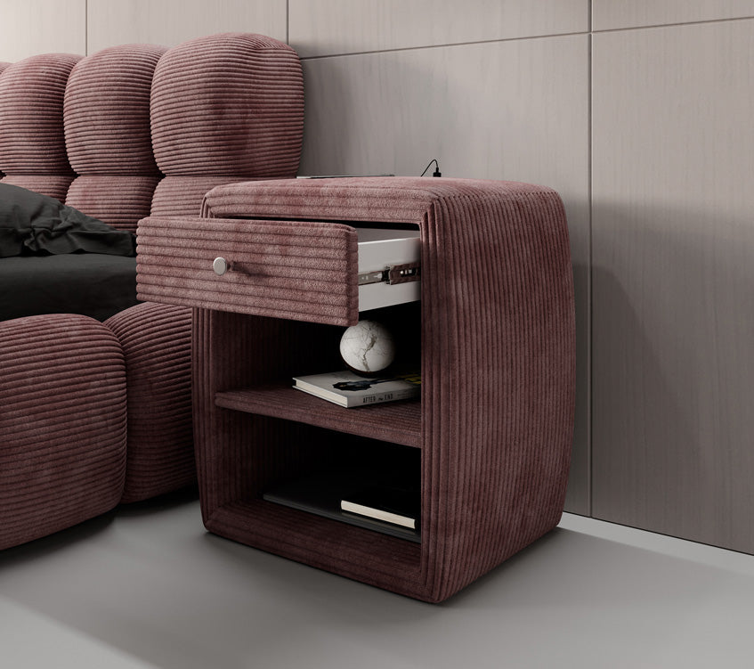 Designer bedside table Lilly with USB connection in cord