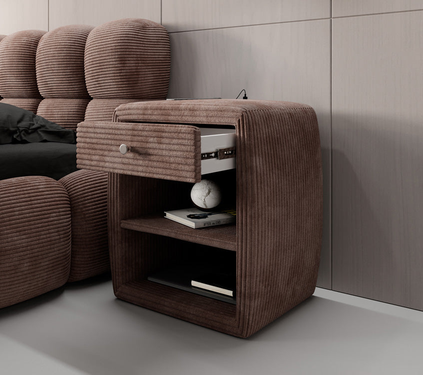 Designer bedside table Lilly with USB connection in cord