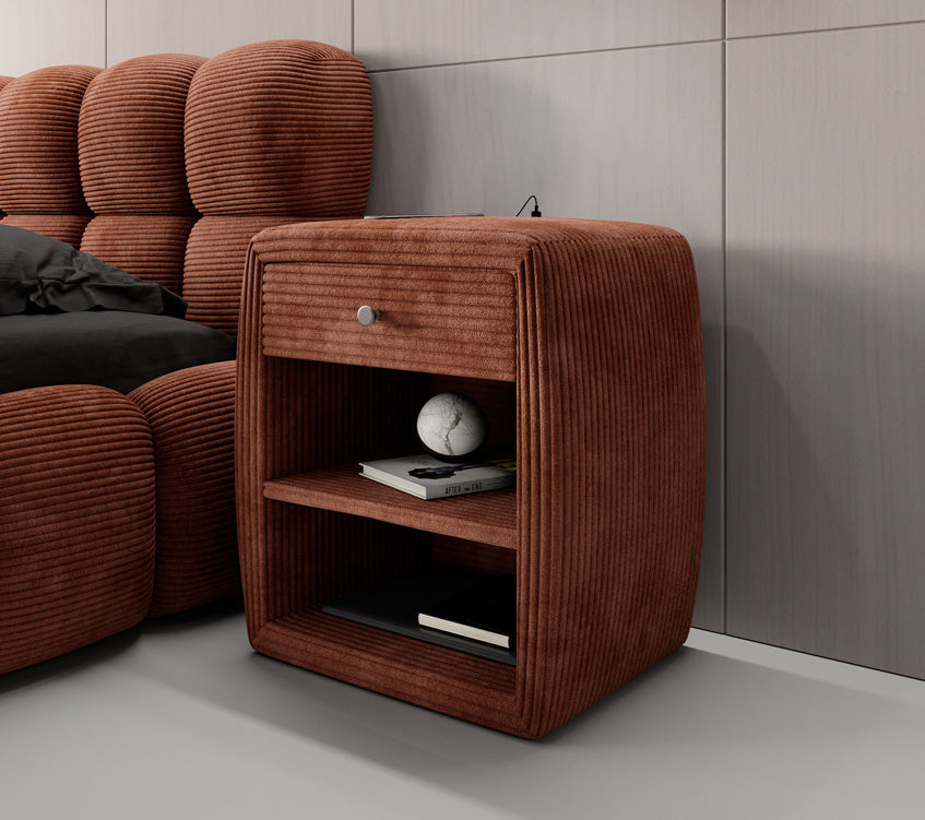 Designer bedside table Lilly with USB connection in cord