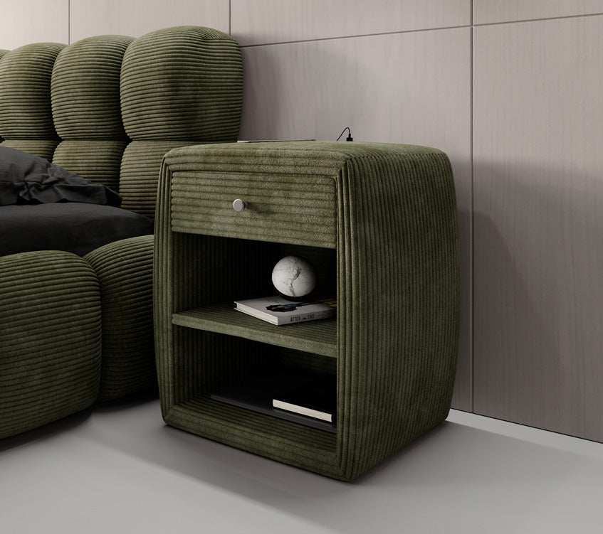 Designer bedside table Lilly with USB connection in cord