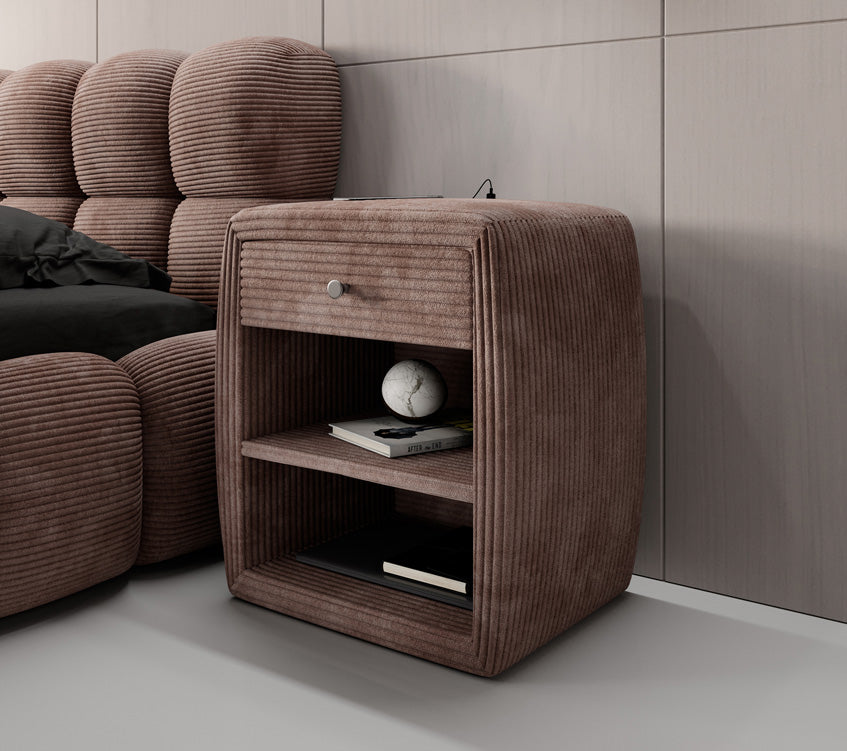 Designer bedside table Lilly with USB connection in cord