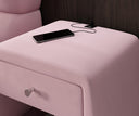 Designer bedside table Lilly with USB port in velvet