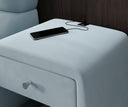 Designer bedside table Lilly with USB port in velvet