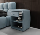 Designer bedside table Lilly with USB port in velvet