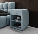 Designer bedside table Lilly with USB port in velvet