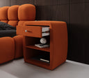 Designer bedside table Lilly with USB port in velvet
