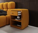 Designer bedside table Lilly with USB port in velvet