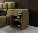 Designer bedside table Lilly with USB port in velvet