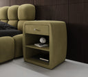 Designer bedside table Lilly with USB port in velvet