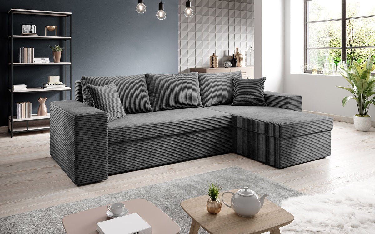 Designer Denver Cord Sofa with Sleeping and Folding Function