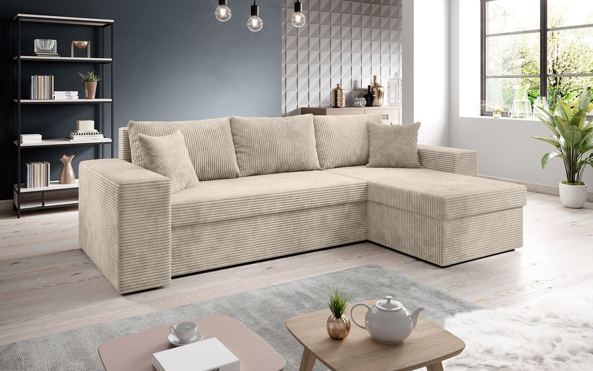 Designer Denver Cord Sofa with Sleeping and Folding Function
