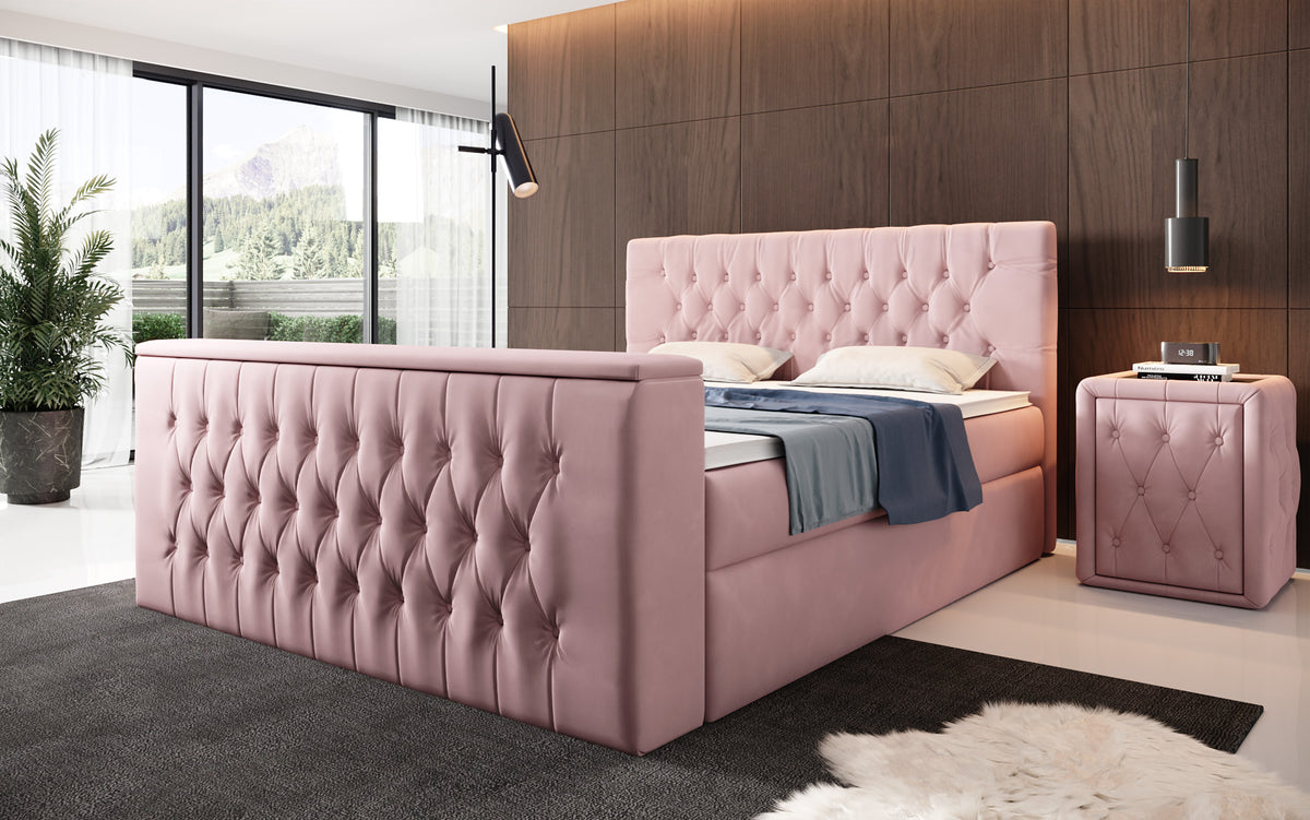 Velano Box Spring Bed with TV Lift and Storage Space