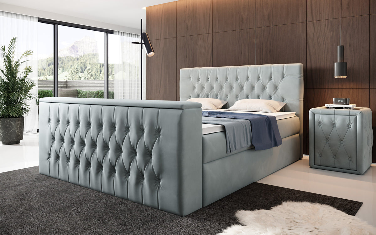 Velano Box Spring Bed with TV Lift and Storage Space