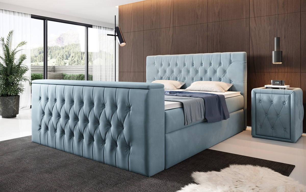 Velano Box Spring Bed with TV Lift and Storage Space