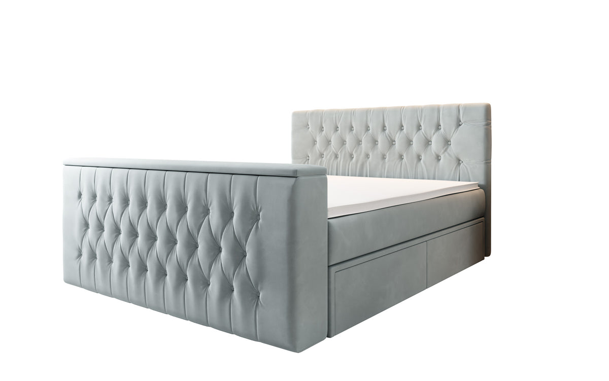 Vulnero Boxspring Bed with TV Lift and Storage (2 Drawers)