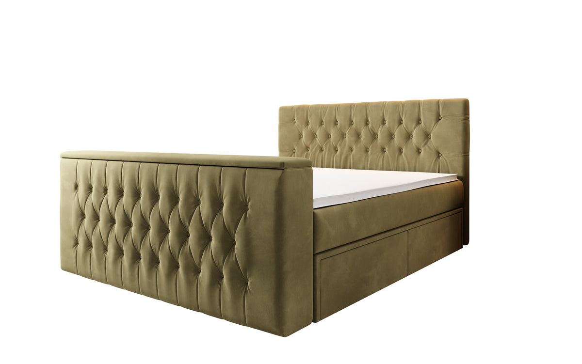 Vulnero Boxspring Bed with TV Lift and Storage (2 Drawers)