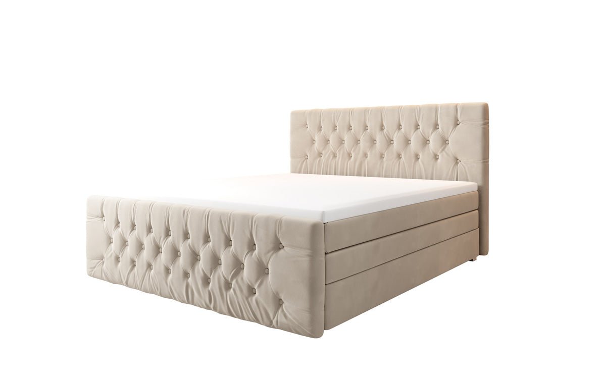 Box spring bed Velutto with storage - Chesterfield style