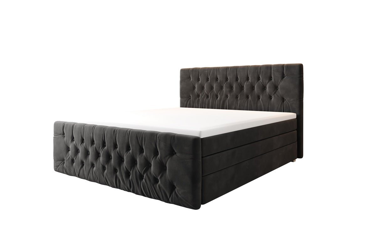 Box spring bed Velutto with storage - Chesterfield style