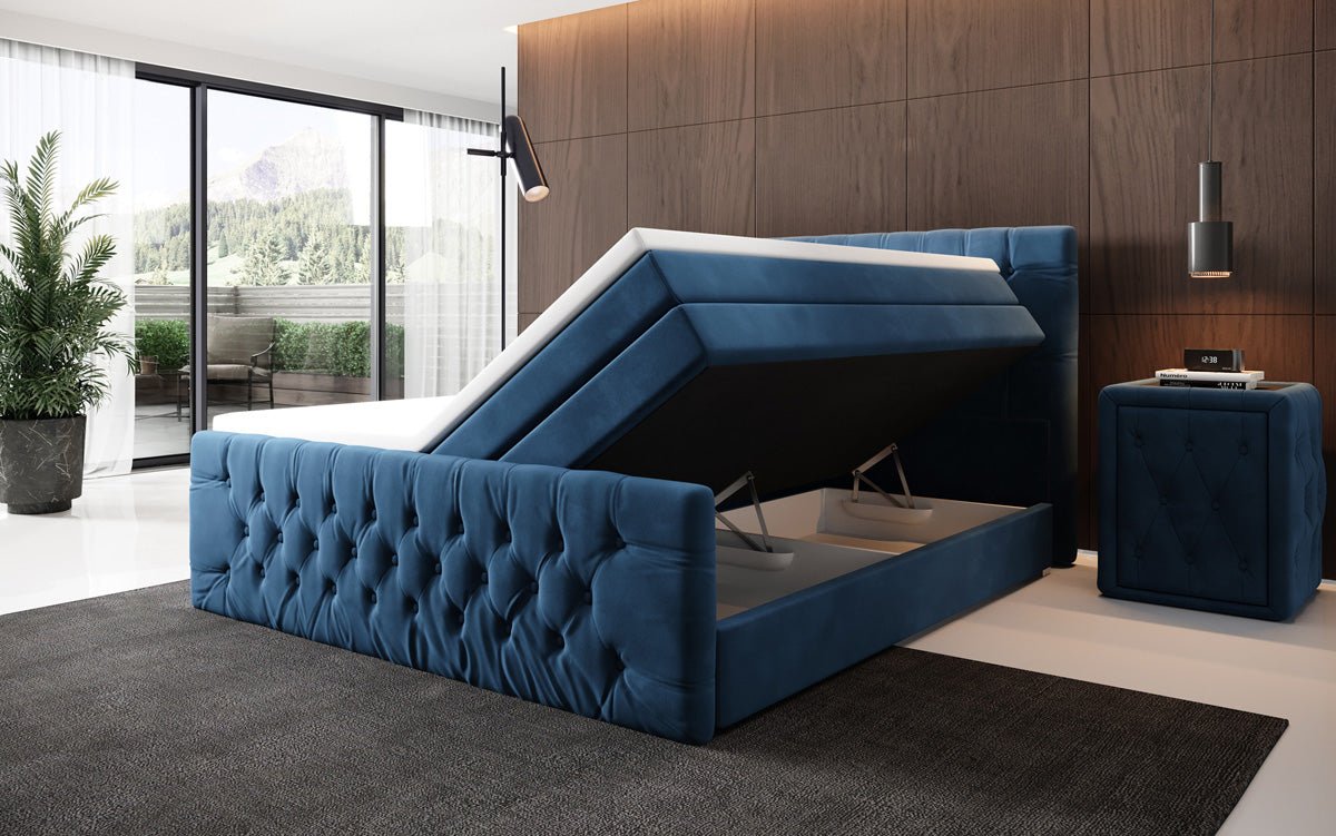 Box spring bed Velutto with storage - Chesterfield style