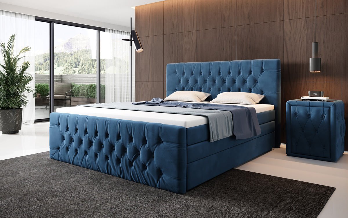 Box spring bed Velutto with storage - Chesterfield style