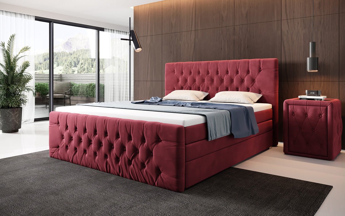 Box spring bed Velutto with storage - Chesterfield style