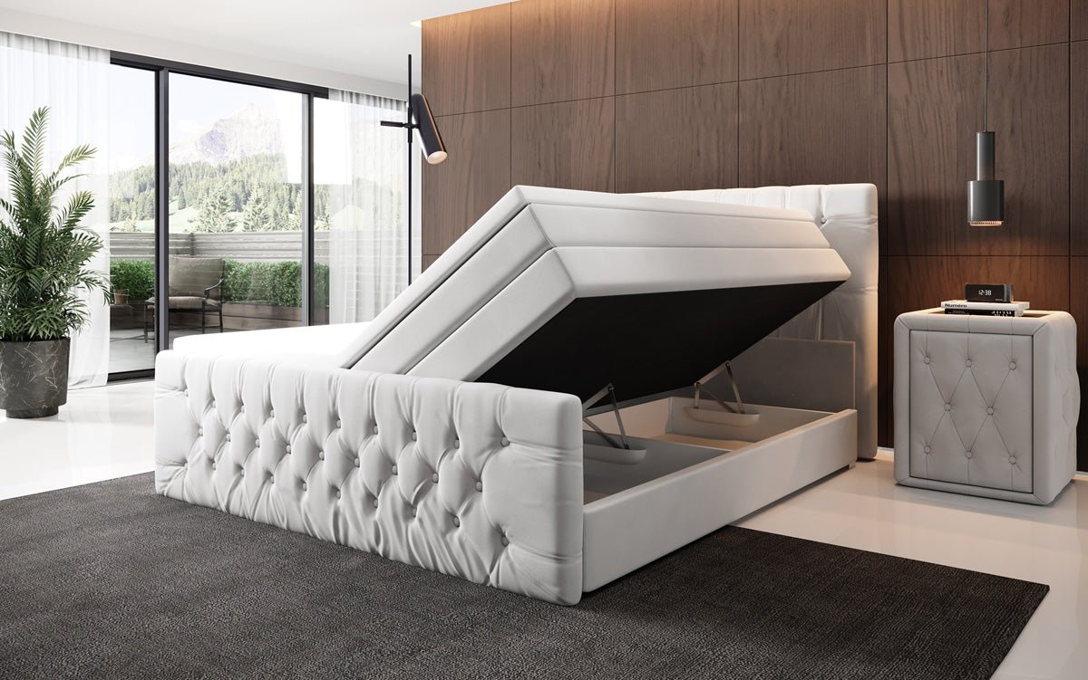 Box spring bed Velutto with storage - Chesterfield style