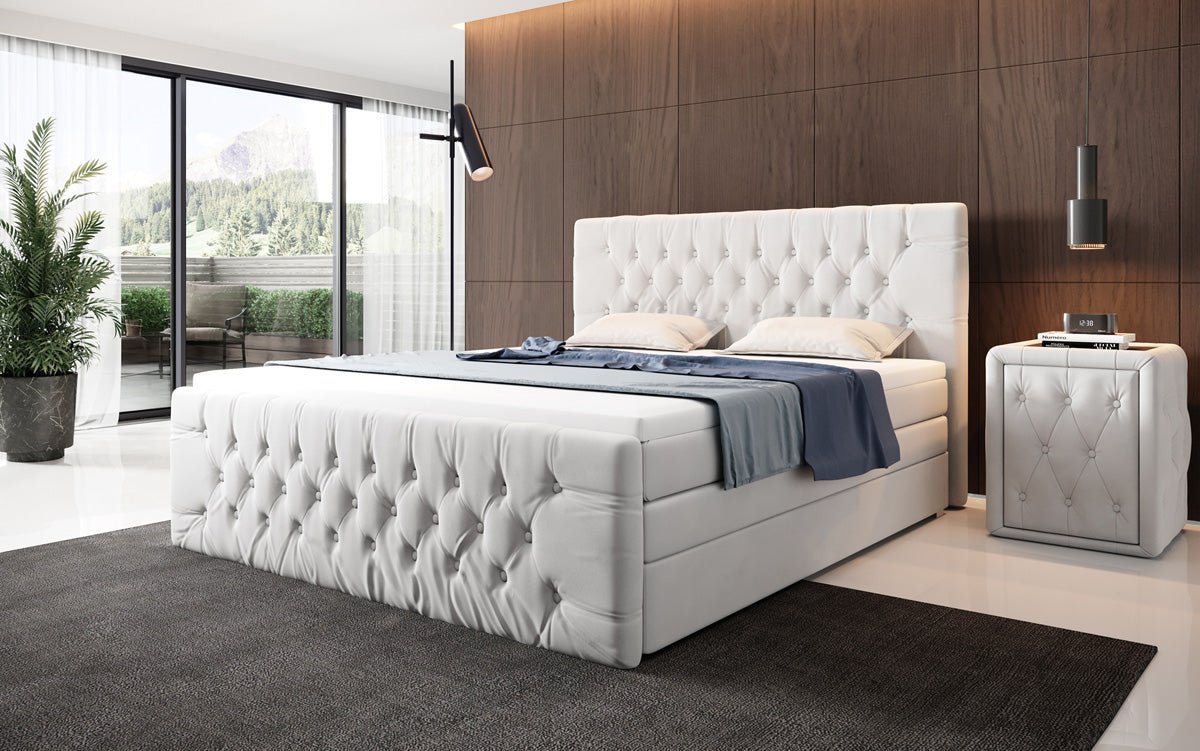 Box spring bed Velutto with storage - Chesterfield style