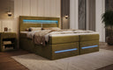 Minera Box Spring Bed with LED, USB, and Storage