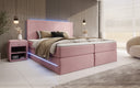 Voyage Boxspring Bed with LED and Storage in Velvet