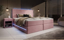 Voyage Boxspring Bed with LED and Storage in Velvet