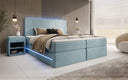 Voyage Boxspring Bed with LED and Storage in Velvet
