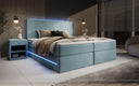 Voyage Boxspring Bed with LED and Storage in Velvet
