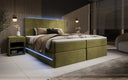 Voyage Boxspring Bed with LED and Storage in Velvet