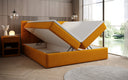 Lux velvet box spring bed with storage