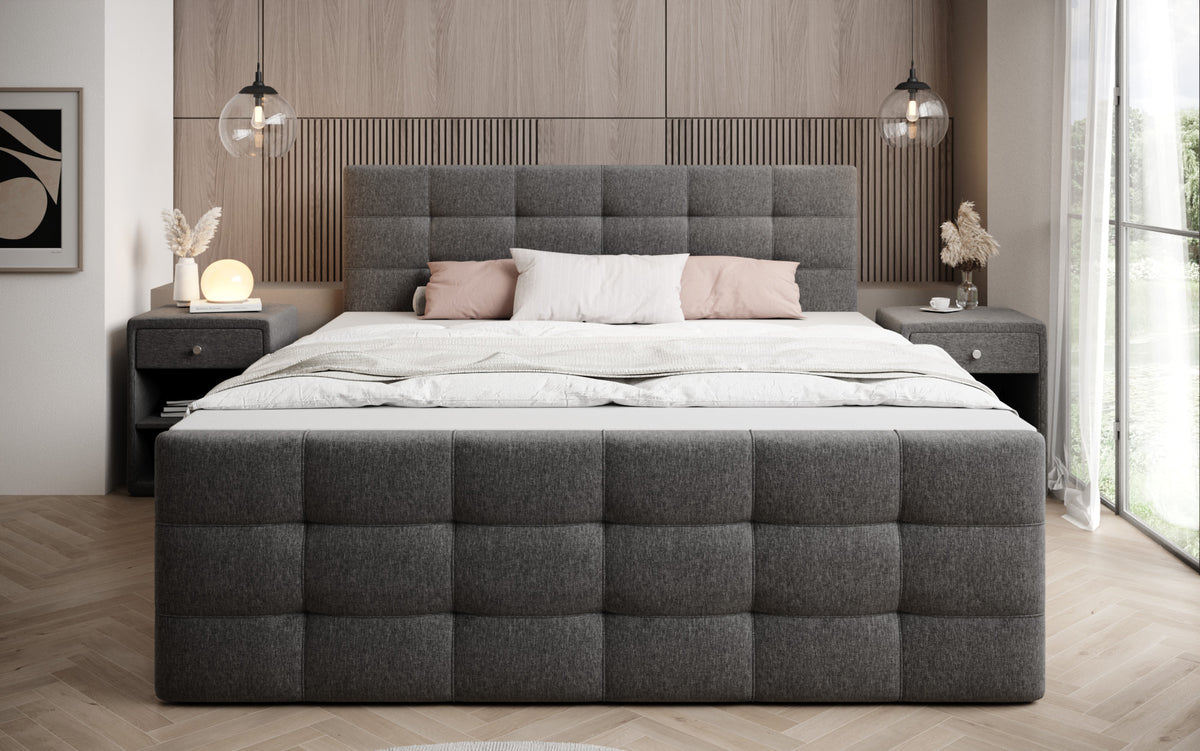 Boxspringbett Luxor Stoff mit Stauraum