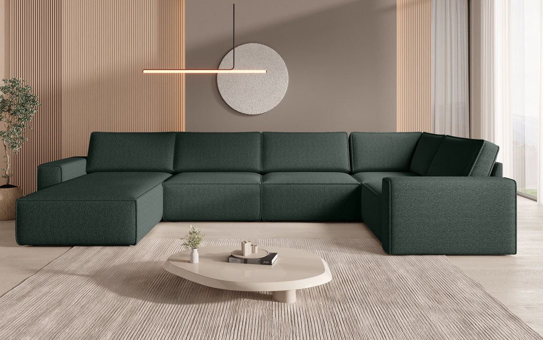 Modular Sofa Landscape U Yuma in Bouclé