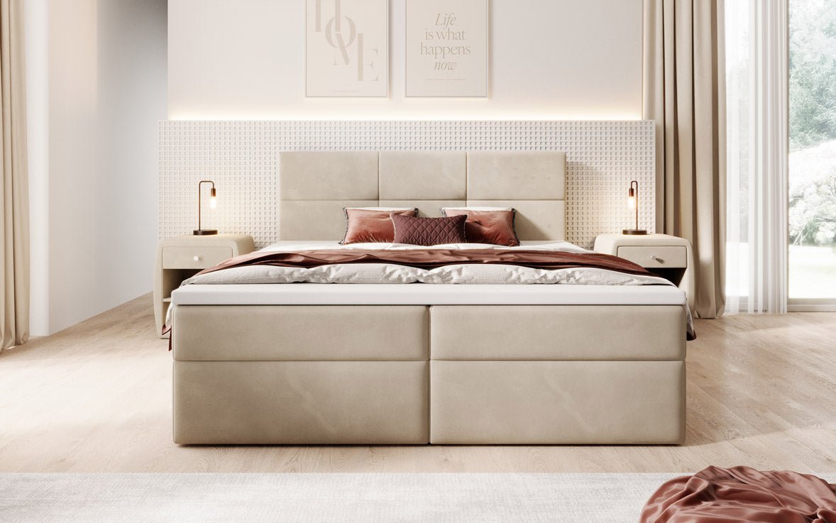 Eleonora Velvet Box Spring Bed with Storage