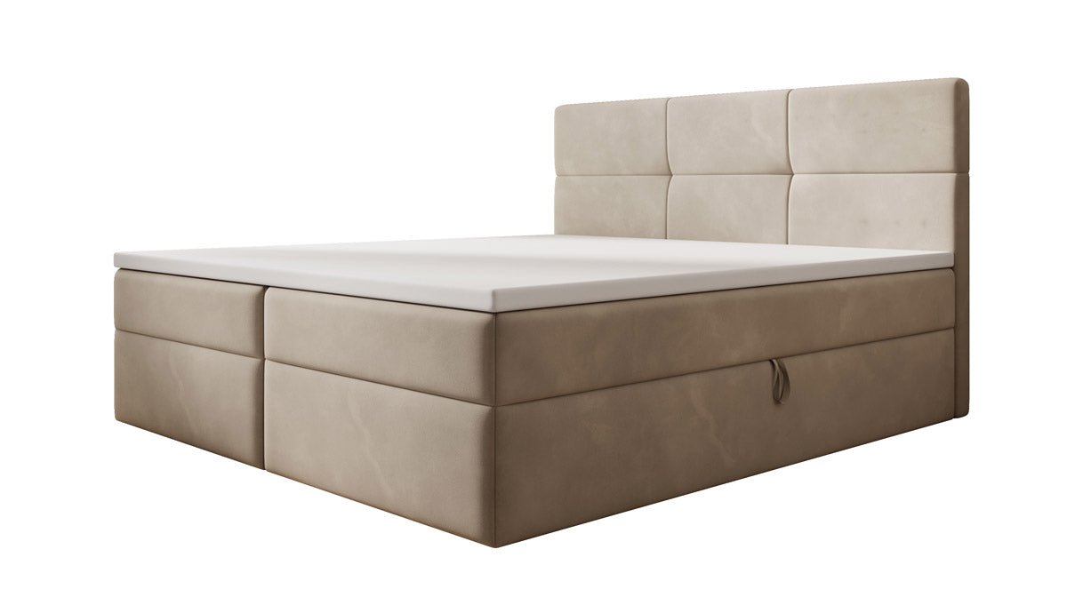 Eleonora Velvet Box Spring Bed with Storage