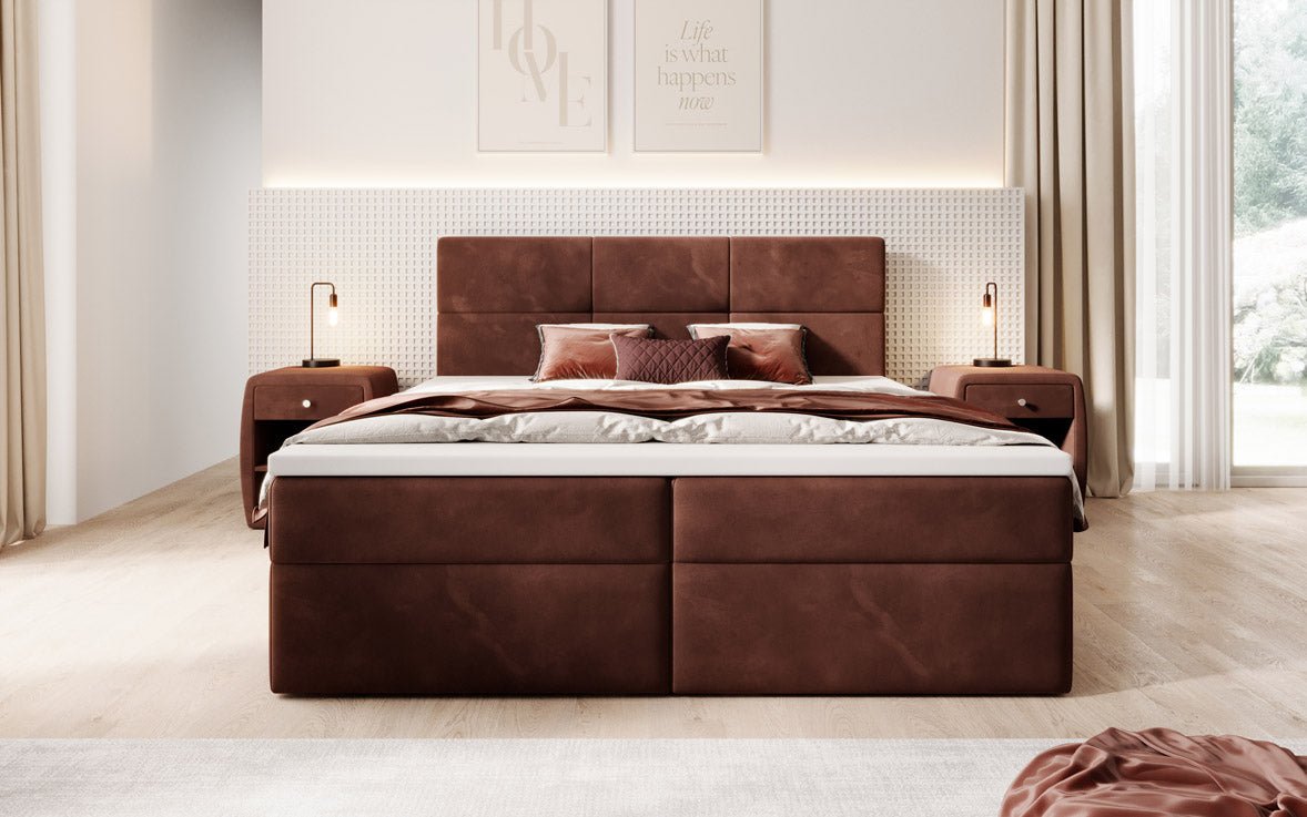 Eleonora Velvet Box Spring Bed with Storage