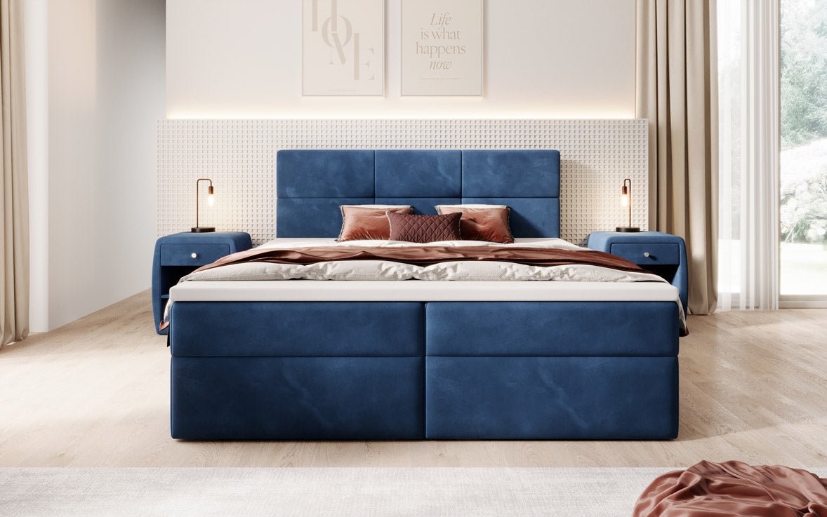 Eleonora Velvet Box Spring Bed with Storage