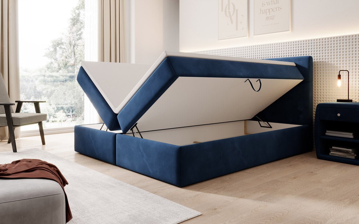 Eleonora Velvet Box Spring Bed with Storage
