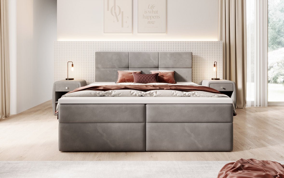 Eleonora Velvet Box Spring Bed with Storage
