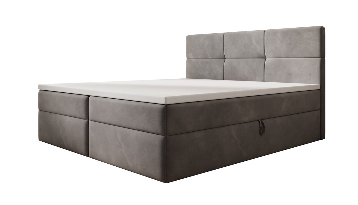 Eleonora Velvet Box Spring Bed with Storage