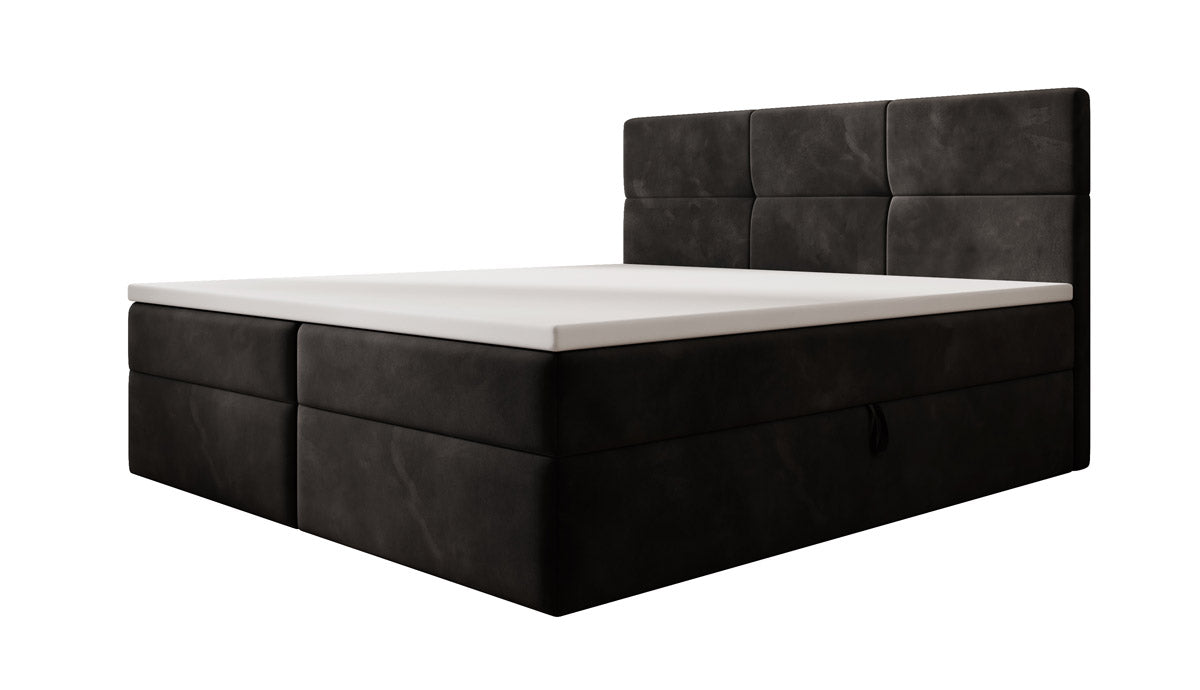 Eleonora Velvet Box Spring Bed with Storage