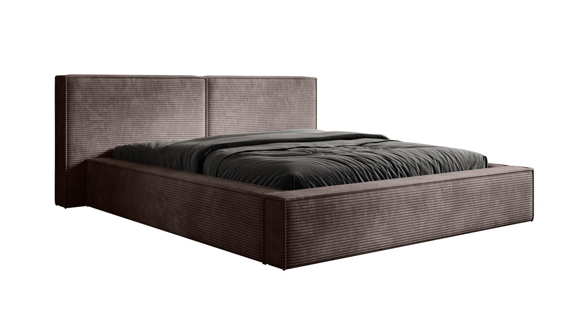 Designer Upholstered Bed Ophelia in Corduroy with Storage