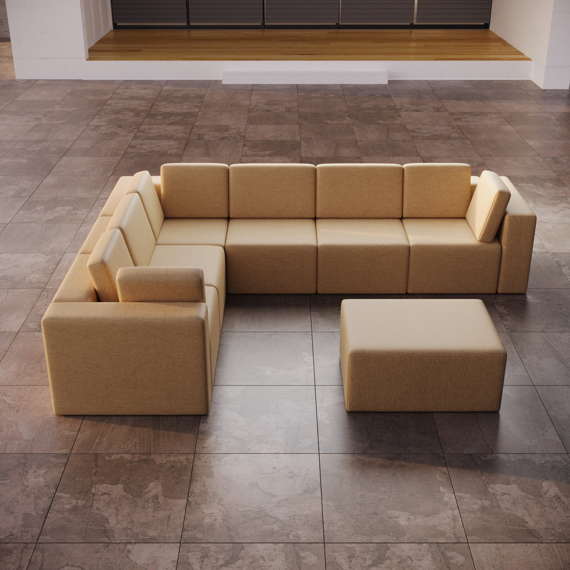 Modular Garden Sofa Eden L Maxi with Side Stool
