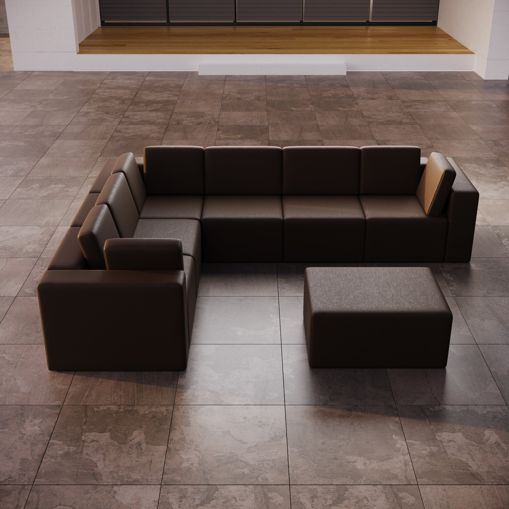 Modular Garden Sofa Eden L Maxi with Side Stool